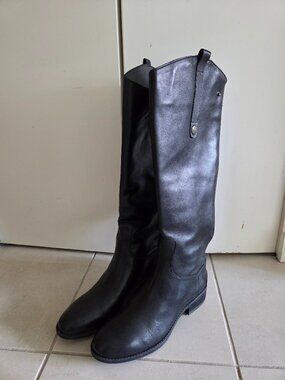 Sam Edelman Penny Black Leather Knee High Boots
